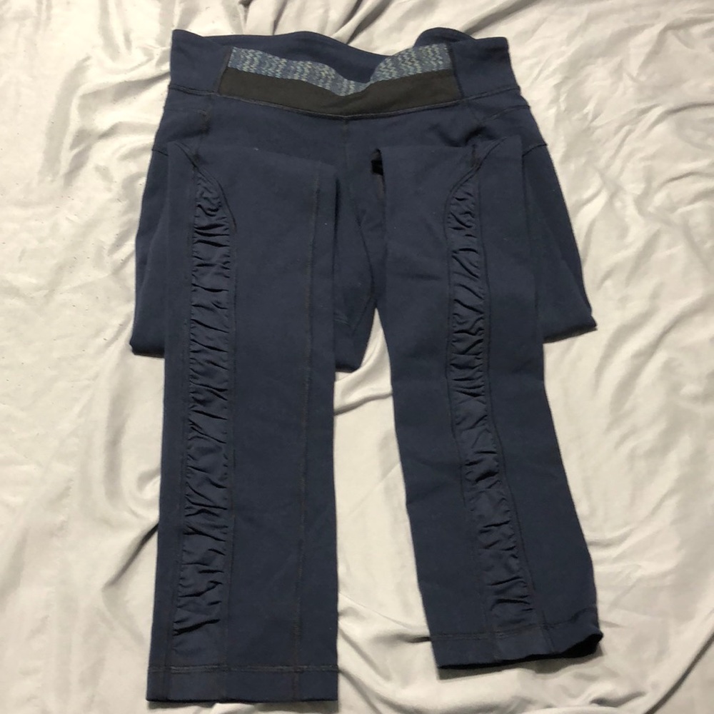 Lululemon Navy Leggings with Ruffle detail